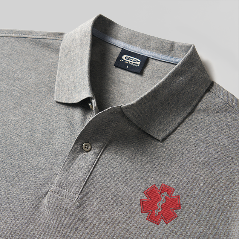 Emotional Support Human Geek Embroidered Polo Shirt