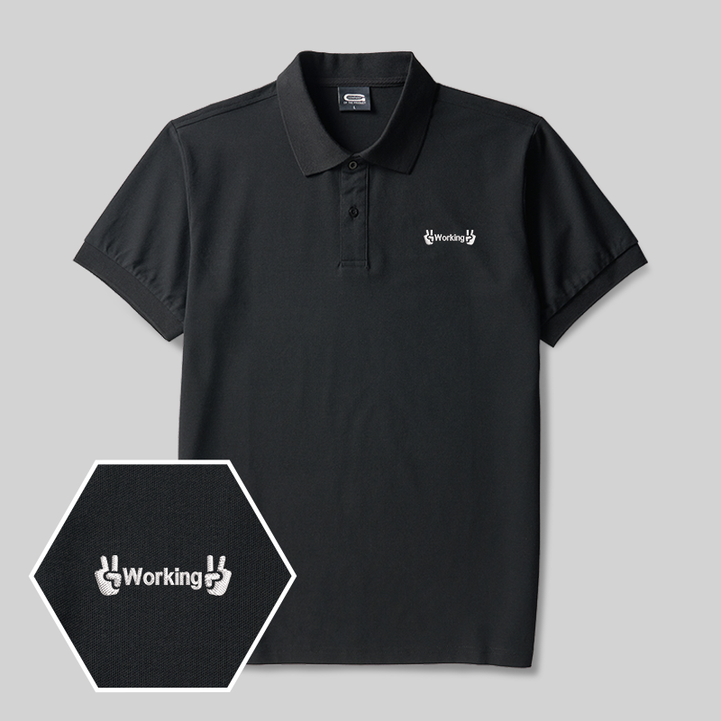 Working Geek Embroidered Polo Shirt