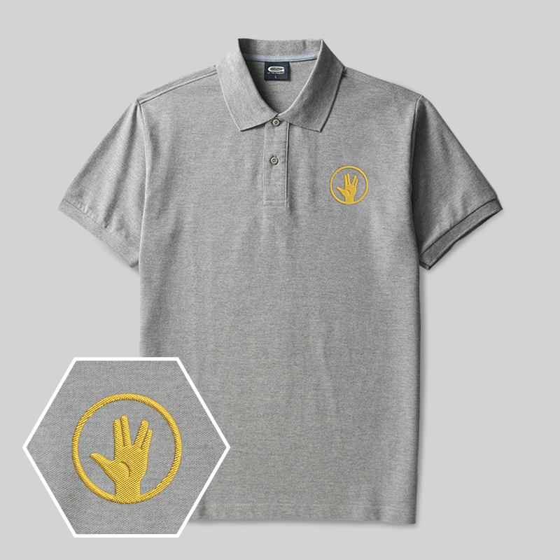 Peace & Approval Geek Embroidered Polo Shirt