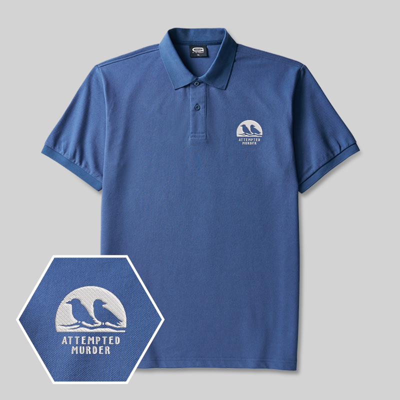 Attempted Murder Geek Embroidered Polo Shirt