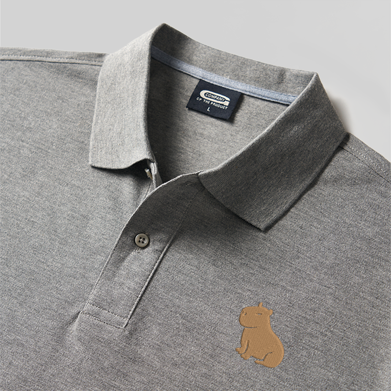 Chubby Charm Geek Embroidered Polo Shirt