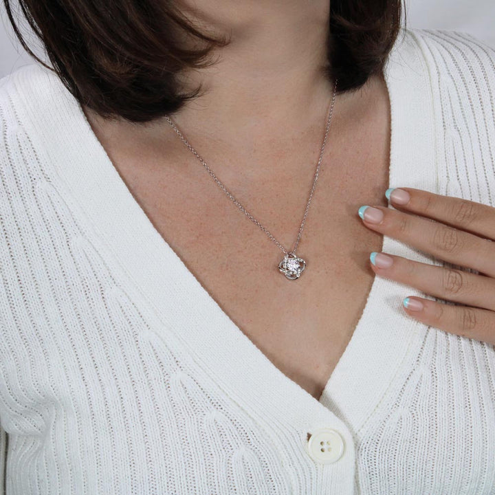 Mother's Appreciation - Heart Necklace - With Preserved Rose and Note Card