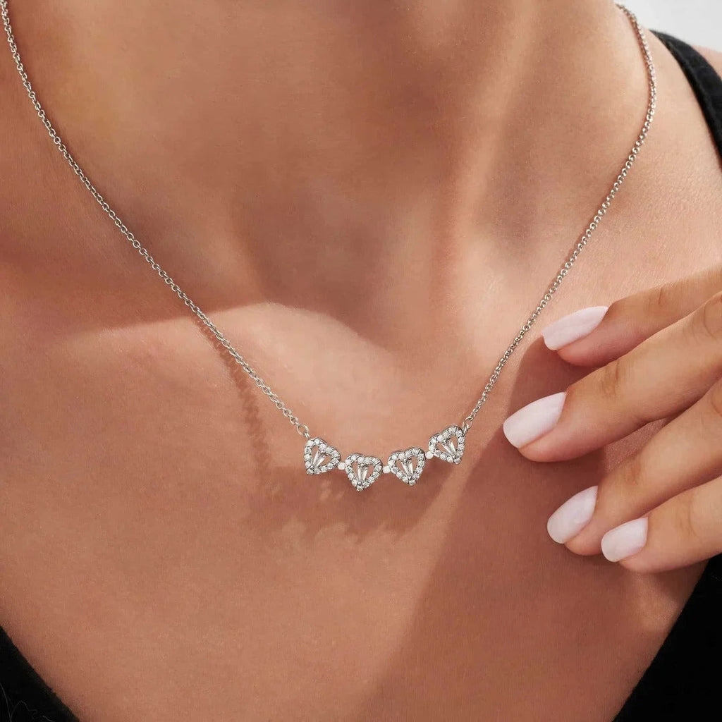 Heart² x Heart² Necklace & Preserved Rose Set